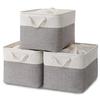 Storage boxstorage basketstorage basket 3-piece setwidth 40depth 30height 24cmdrawstring lidfoldablelarge capacitystorage casestylishnatural cotton CD