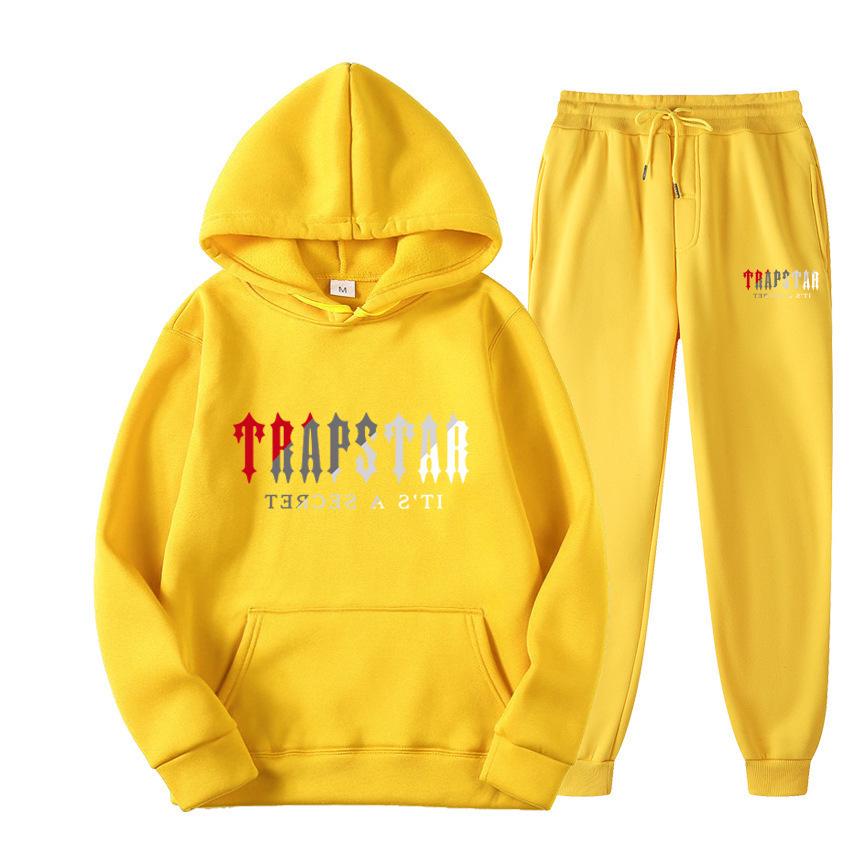 2023 TRAPSTAR Trendy Letter Hoodie Sweatshirt Sports Set for Men & Women - Casual, Loose Fit.