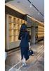 3022 Plus Size Women's Fashion Suit with Flowing Ribbon and Half Skirt - Slimming Two-Piece Commuting Set
