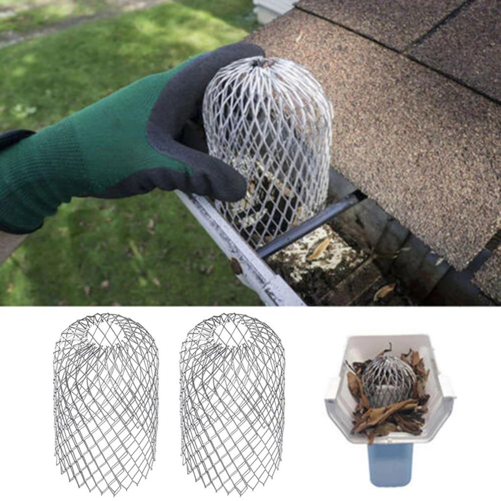Rain Leaf Gutters Roof Guard Filters 3 Inch Expand Aluminum Strainer Stops Blockage Leaf Drains Debris Drain Net Gutter Cover