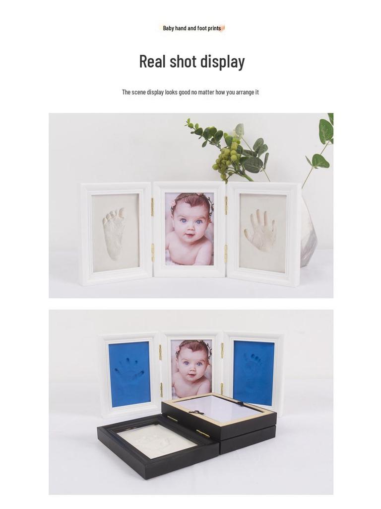 Newborn Hand & Footprint Keepsake Frame - Baby's 100-Day Souvenir