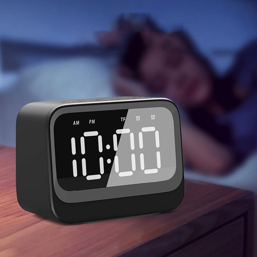 Ceas Digital cu Boxă Wireless Afișaj LED Ceas deșteptător Reîncărcabil cu Player Muzică MP3 pentru Persoanele care Dorm