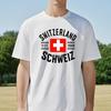 Switzerland Mens T Shirt Summer Fashion Casual Sports Tee Swiss Flag 1848 Pattern Printed Sports Round Neck Short Sleeve Tshirt