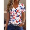 Fashion Floral 3D Print Women's T-shirt V-neck Short Sleeve Street Summer Casual Daily Basic Tops Women's Clothing Pullover