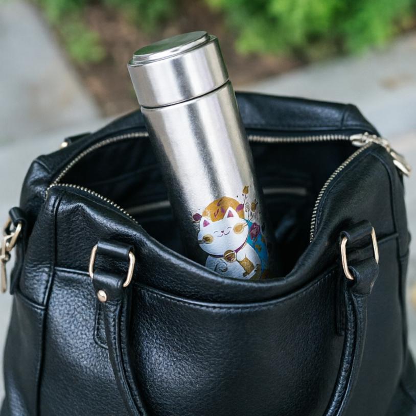 

Japanese Style Lucky Cat Titanium Tumbler Keep Drink Cold And Cold Titanium Insulated Vaccum Cup Thermos Bottle For Coffee Tea 200ml