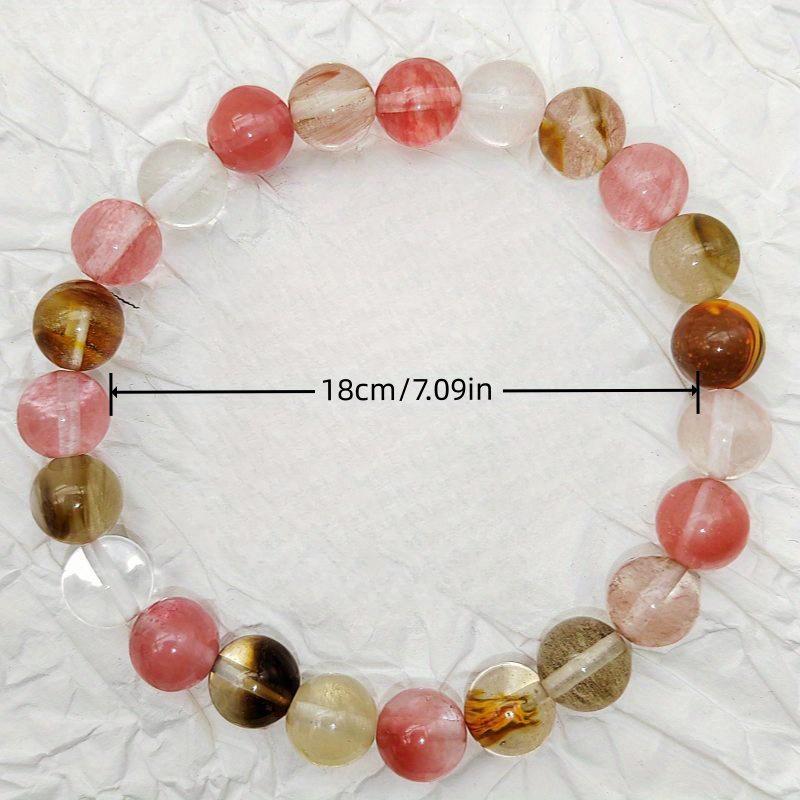 1PC Natural Watermelon Rind Stone Beaded Bracelet, Suitable for Both Men and Women, Perfect for Everyday Wear, Parties, and Weddings.