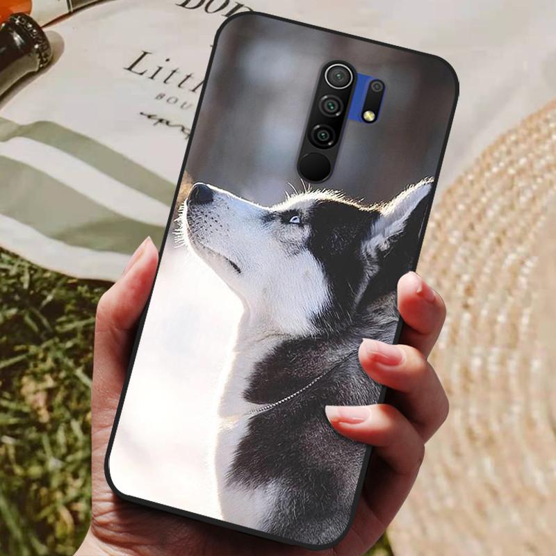 Für Xiaomi Redmi 9 Hülle Katze Blume Wolf Cover Silikonhülle Für Redmi 9 redmi9 Cover Bumper 6.53" Stoßfeste Handy Coque Hülle