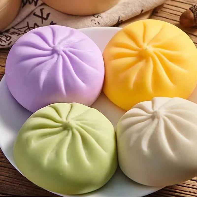 Dev Mantı Sıkmalık Oyuncaklar Anksiyete Giderici Parmak Oyuncak Simülasyon Yiyecek Buharda Pişirilmiş Dolgulu Poğaça Yumuşak Sıkma Decompression Hamur Oyuncak