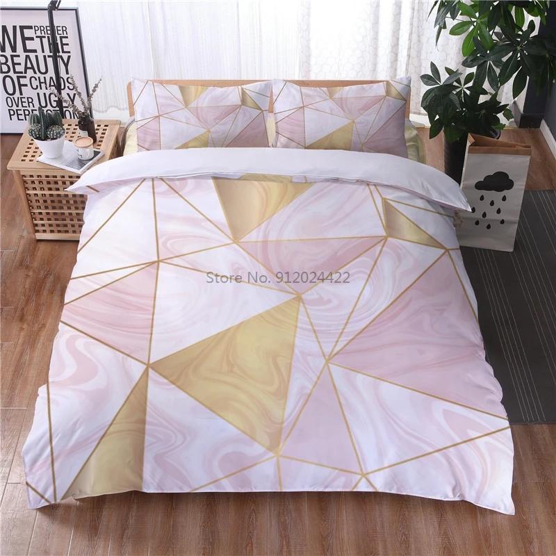 Black White Geometric 3d Bedding Sets Marble Digital Printing Duvet Cover Set with Pillowcase Home Textile Europe Australia Size