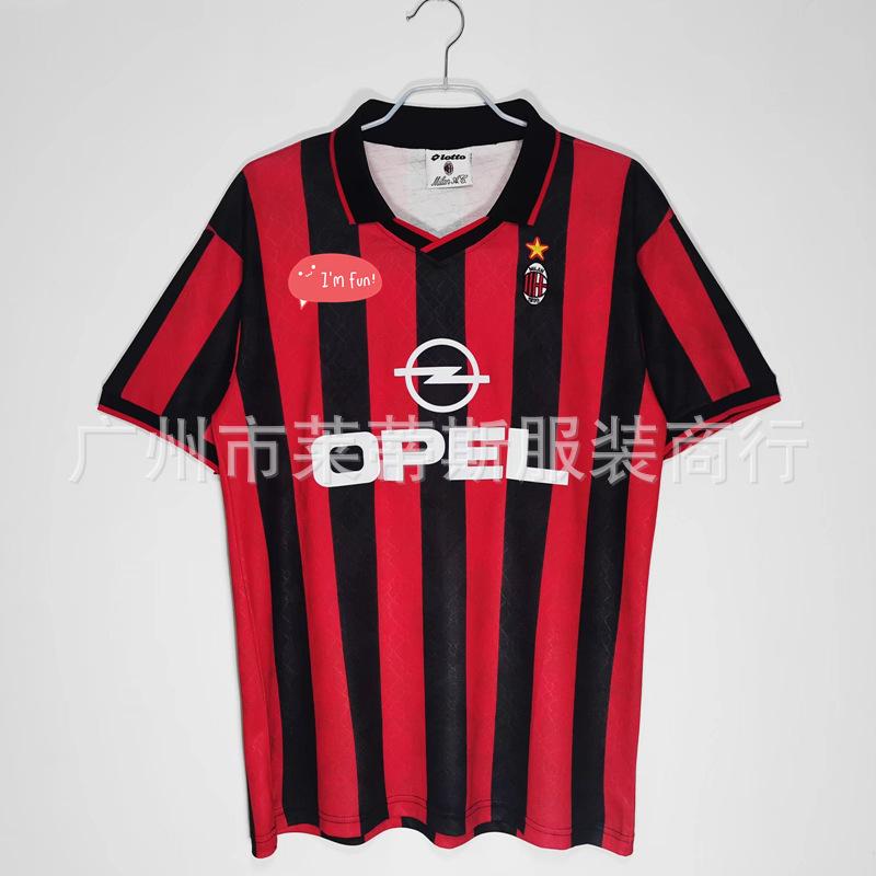 95-96AC Milan home No. 3 Maldini No. 9 Weah No. 18 Baggio retro Thai jersey football jersey S