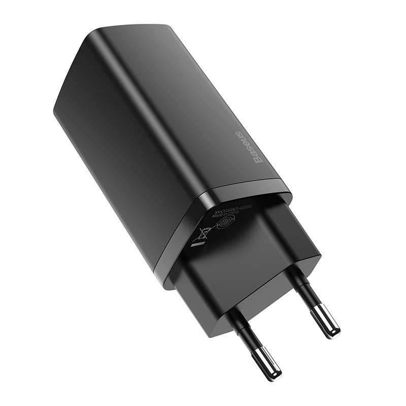 Ładowarka Sieciowa Baseus Gan2 Lite, Usb + Usb-C, 65W, Eu (Czarna)