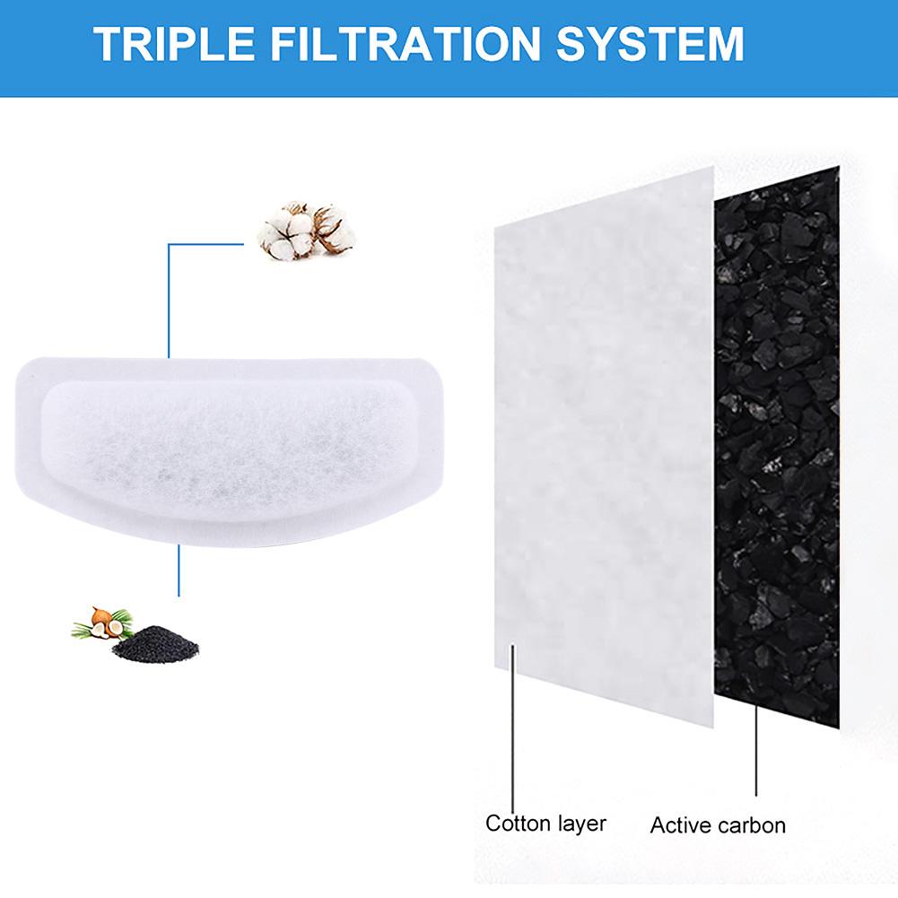 Pet Water Dispenser Filter Elements Activated Carbon Water Cleaning Oval Water Feeders Filtration Sheet Cat Drinker Filter