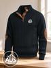 Men's Athletic Shirts - Long Sleeve Polo Shirts Stand Collar Pullover Sweater Quarter Button Sweaters with Pattern Print for Fall, Winter Daily Wear