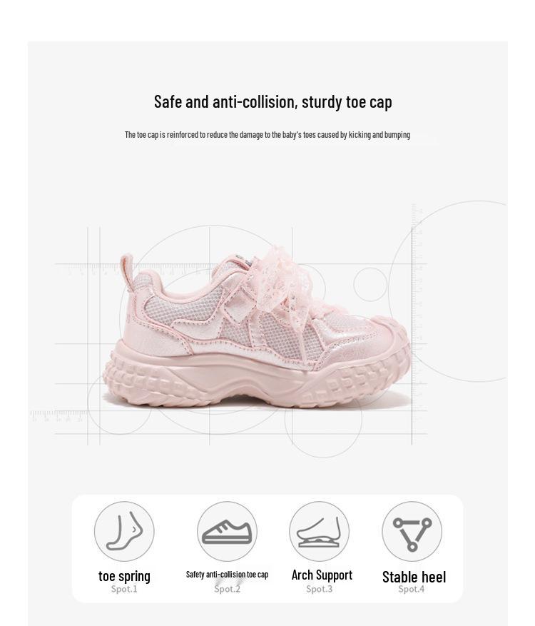 ABCkids7336 Girls' Lace-Up Soft Sole Sneakers - Spring/Autumn 2025