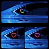 1 Set Heart-Shaped Rgb-Free Color-Changing Interior Wiring Free Atmosphere Light Solar-Powered Led Car Window Neon Lights
