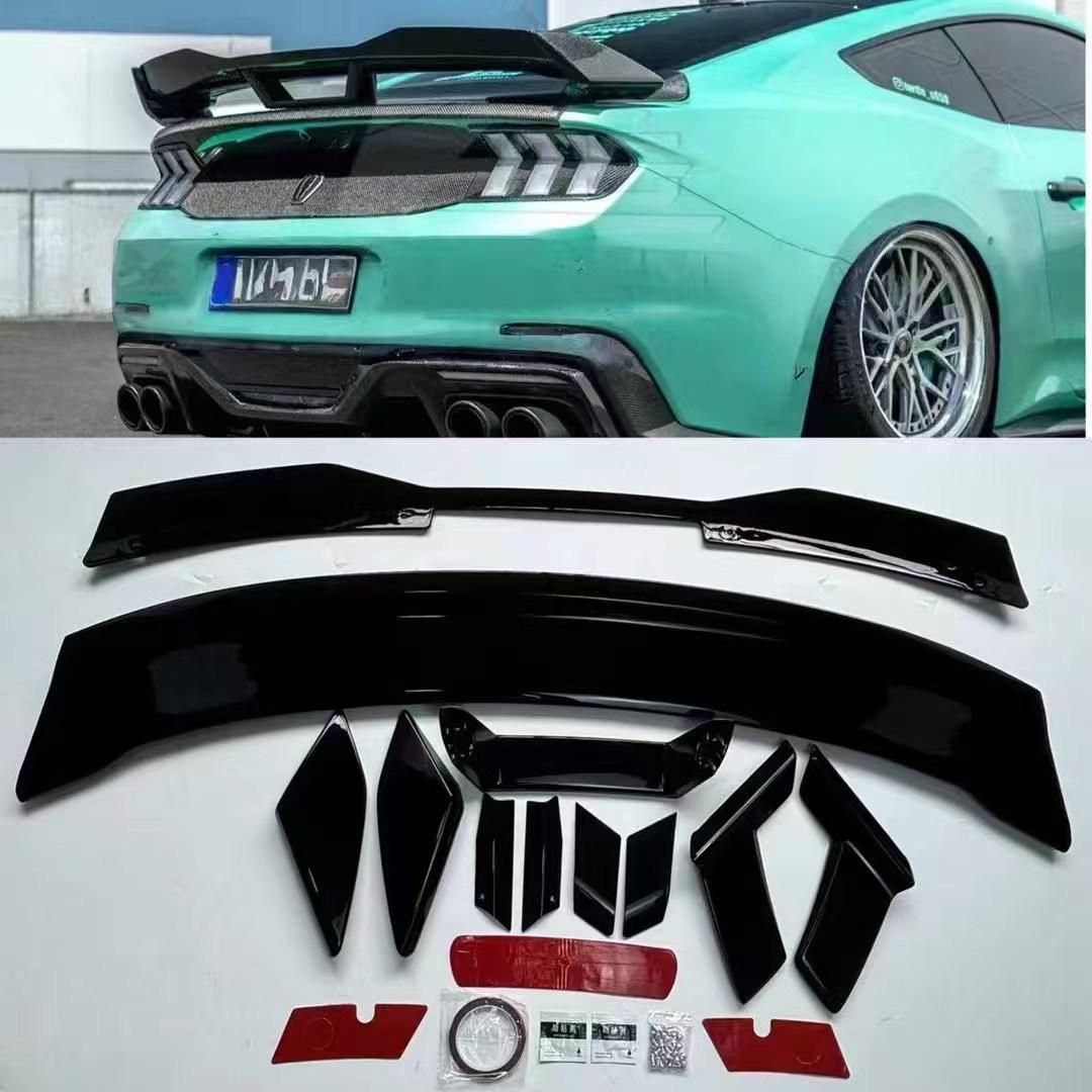 

2024+ Ford Mustang Rear Diffuser Spoiler Body Kit 24+ Mustang Tail Wing (Gloss Black)