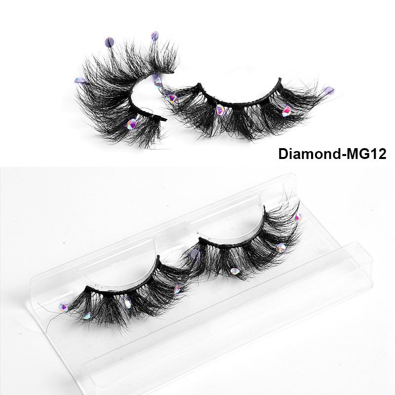 3D Three-Dimensional High Imitation Mink Hair With Diamond False Eyelashes, Natural Thick Grafted Eyelashes