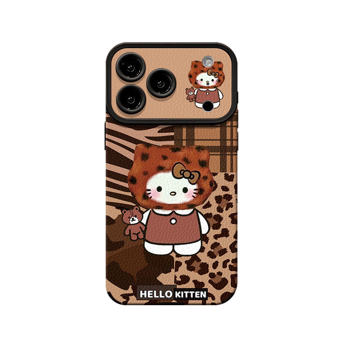 

iPhone 17 Pro Full Coverage Anti-Drop Case - Leopard Print Cat Design for iPhone 16 Plus & 15 15