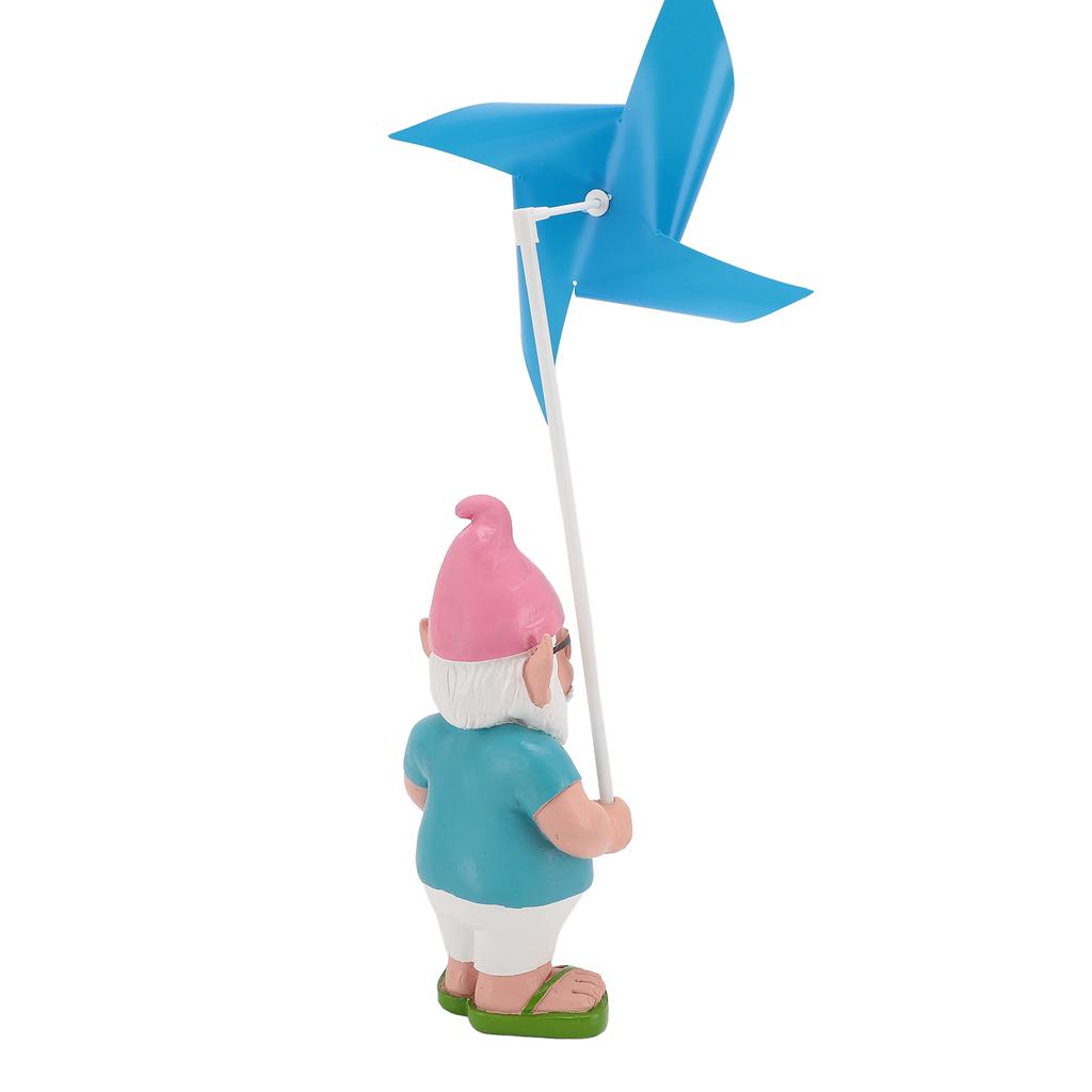 Garden Gnome Statue with Big Windmill Yard Art Sculpture Resin for Indoor Outdoor Patio Lawn Garden