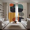2pcs Set of HD Seaside Vacation Calf Decorative Curtain Blue Tie Digital Printed Curtain Home Decoration Style Decorated Livi