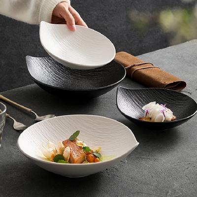 Einfarbige mattierte Keramikschalen Geformte Obstschalen Wassertropfen Haushalt Obstschalen Restaurants Hotels Set Küchenutensilien