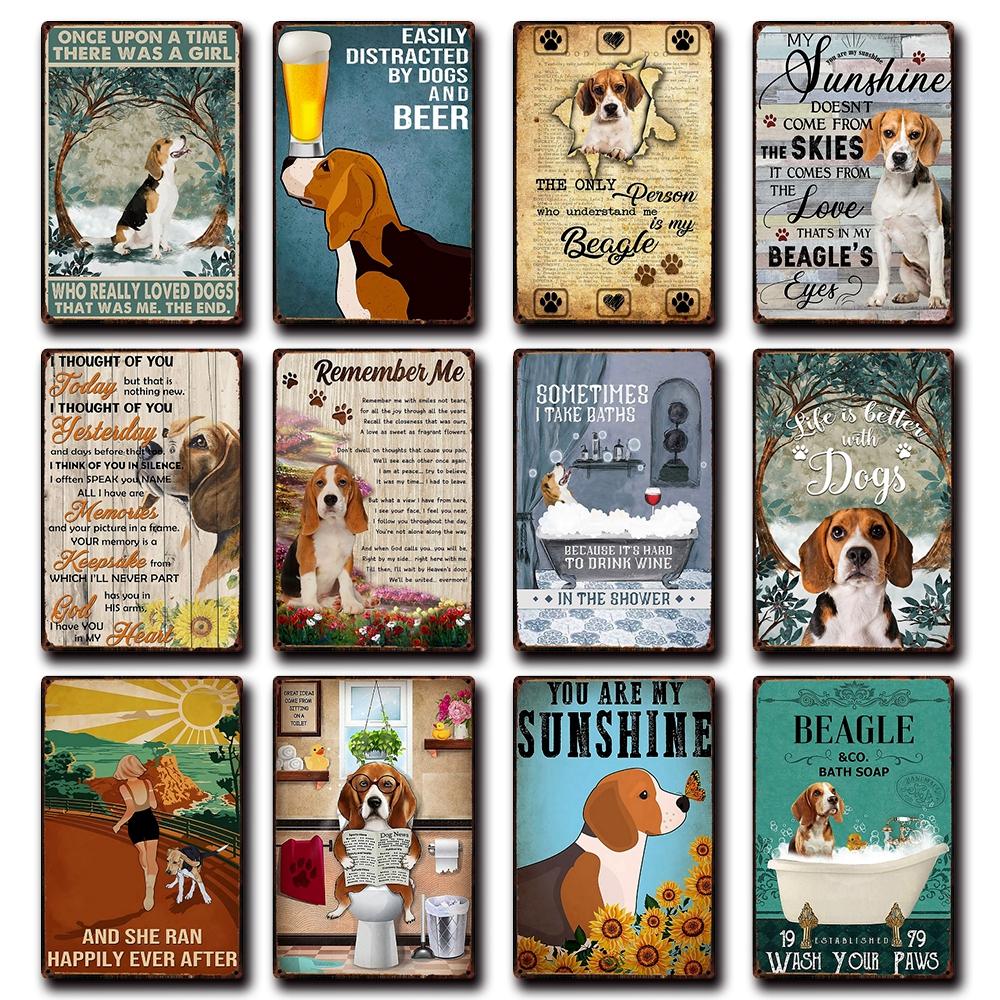[ Wellcraft ]  Beagle Dog Are My Friend Beer Coffee Bath Shop Art Metal Tin Sign Wall  Poster Iron Painting Pub D-12 20*30 CM