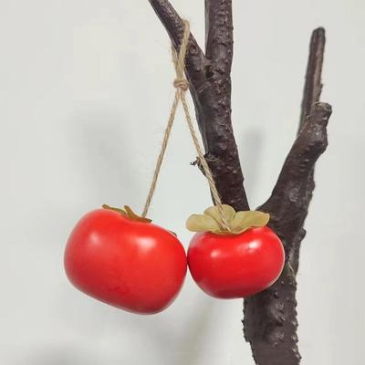Vegetable Simulation Fruit Mini Fake Persimmon Artificial Foam Persimmon  Garden Decoration