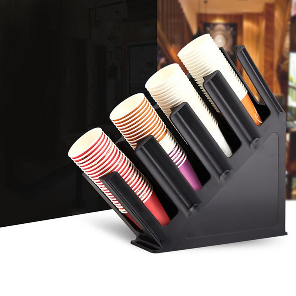 Countertop Coffee Milk Tea Cup Storage Rack Stand Paper Cups Holder Dispenser OrganizerBlack
