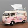 Wrought Iron Tissue Box American Retro Surfing Skateboard Bus Car Model Tissue Pumping Box Retro Model Ornament