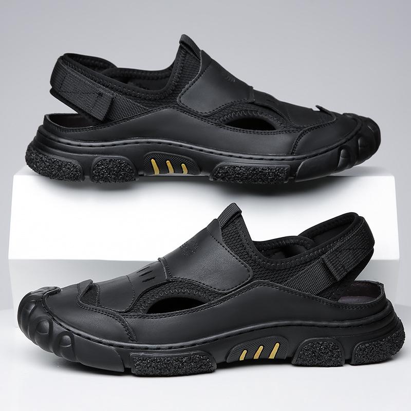Модная дышащая пляжная обувь для мужчин, лето 2024, новые дизайнерские повседневные сандалии для мужчин, модные повседневные мужские мокасины