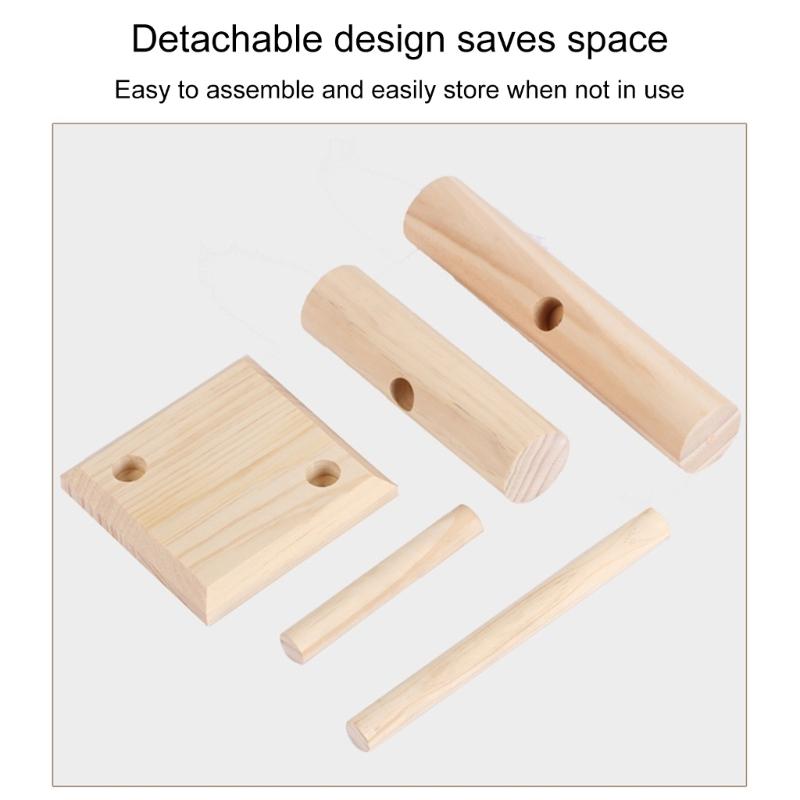 Wood Bracelet Organizers Stand Natural Wood Two Level Bracelet Rack Storage Holder for Organizing Accessories