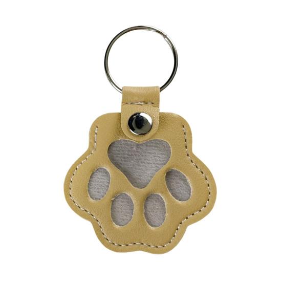 Pet Memorial Keychain Faux Leather Cat Claw Design Pet Hair Storage Pouch Pet Fur Keepsake Keyring for Pet Lovers