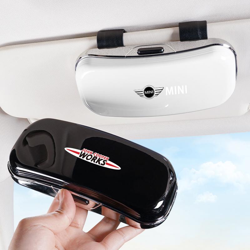 Car Visor Glasses Box Auto Sunglasses Storage Case For MINI WORKS Cooper JCW Countryman Clubman Cabrio Paceman Coupe Roadster