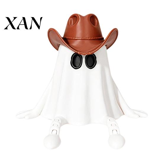 Halloween Ghost Pumpkin Figurines 3D Printed Decoration, Cute Figurine with Handmade Vivid Character Statues Movable Joints for Coffee Table