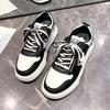 Little white shoes spring and autumn new flat bottom breathable casual women's thick heel board shoes student straps black and white panda shoes