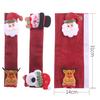4pcs Christmas Decorations Microwave Protective Gloves Burlap Door Handle Oven Cover Home Decor
