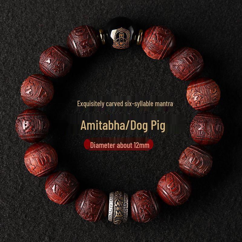 

Розкішний чоловічий браслет з індійського палісандра та срібний жіночий браслет зі знаком зодіаку - Автентичний подарунок з намистинами на удачу 12mm Bead Diameter