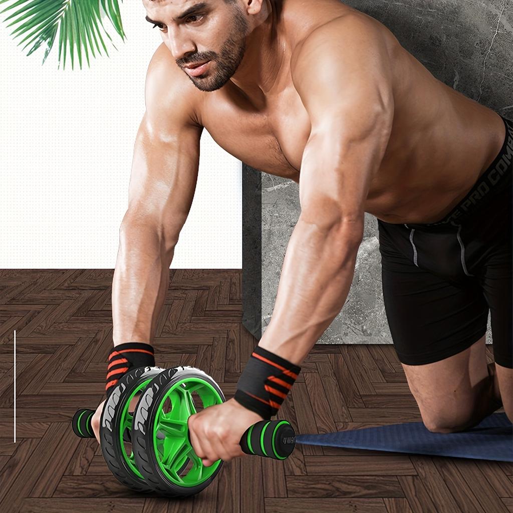 Roue d'Abdominaux Double Roue Roue Abdominale Saine Amincissement Ventre Équipement de Fitness pour Hommes et Femmes Silencieuse Roule Utilisation Pratique