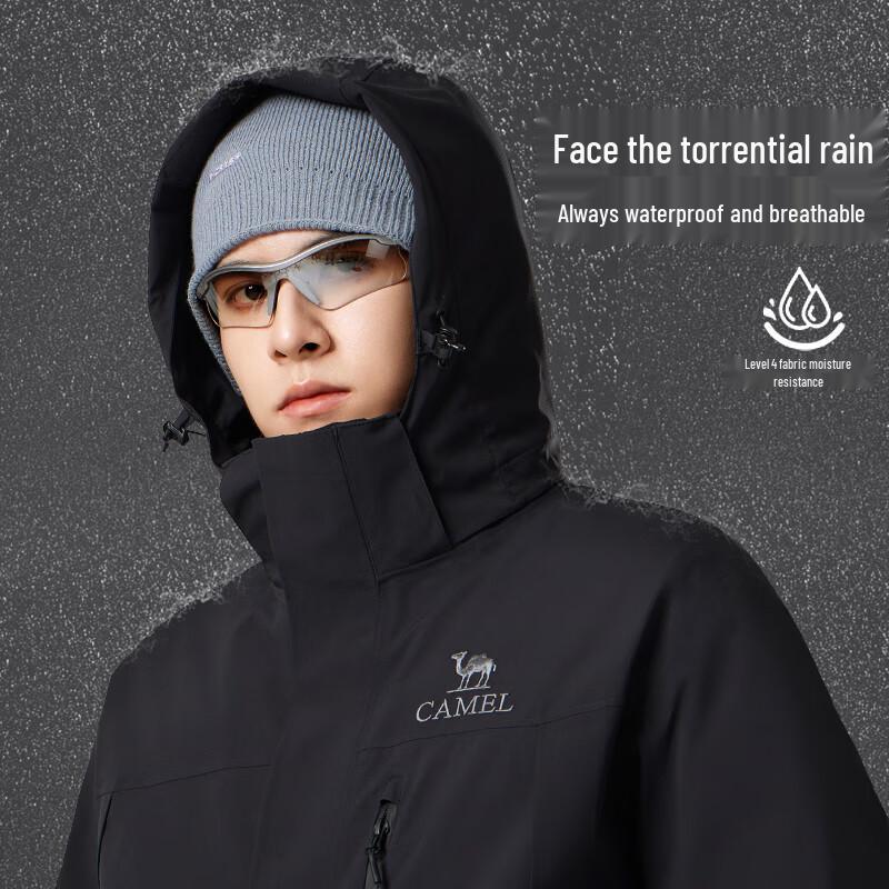 CAMEL Unisex 3-in-1 Outdoor Detachable Down Liner Jacket M34CA45647