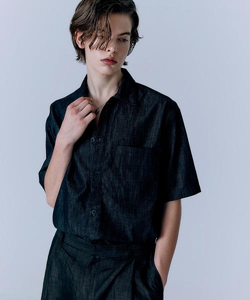 AREUBAN Western Indigo Half Shirt_Black