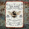 Vintage Metal Wall Art Sign  Bee Kind Bee Positive Bee Humble Bee Honest Bee Grateful  Believe In Yourself