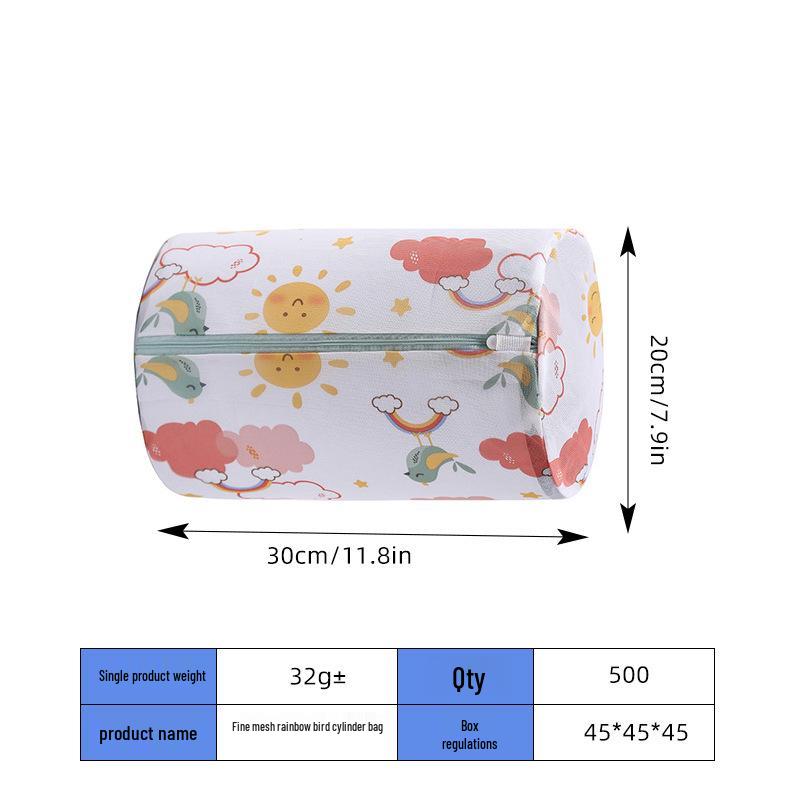 Printed Mesh Laundry Bag Set for Delicates – Cylindrical Bra and Clothing Wash Bags