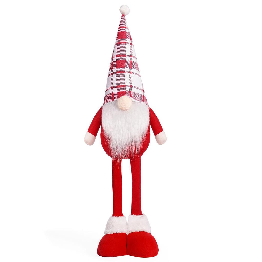 Christmas Red Faceless Gnome Doll: Cute Standing Old Man Figurine Ornament