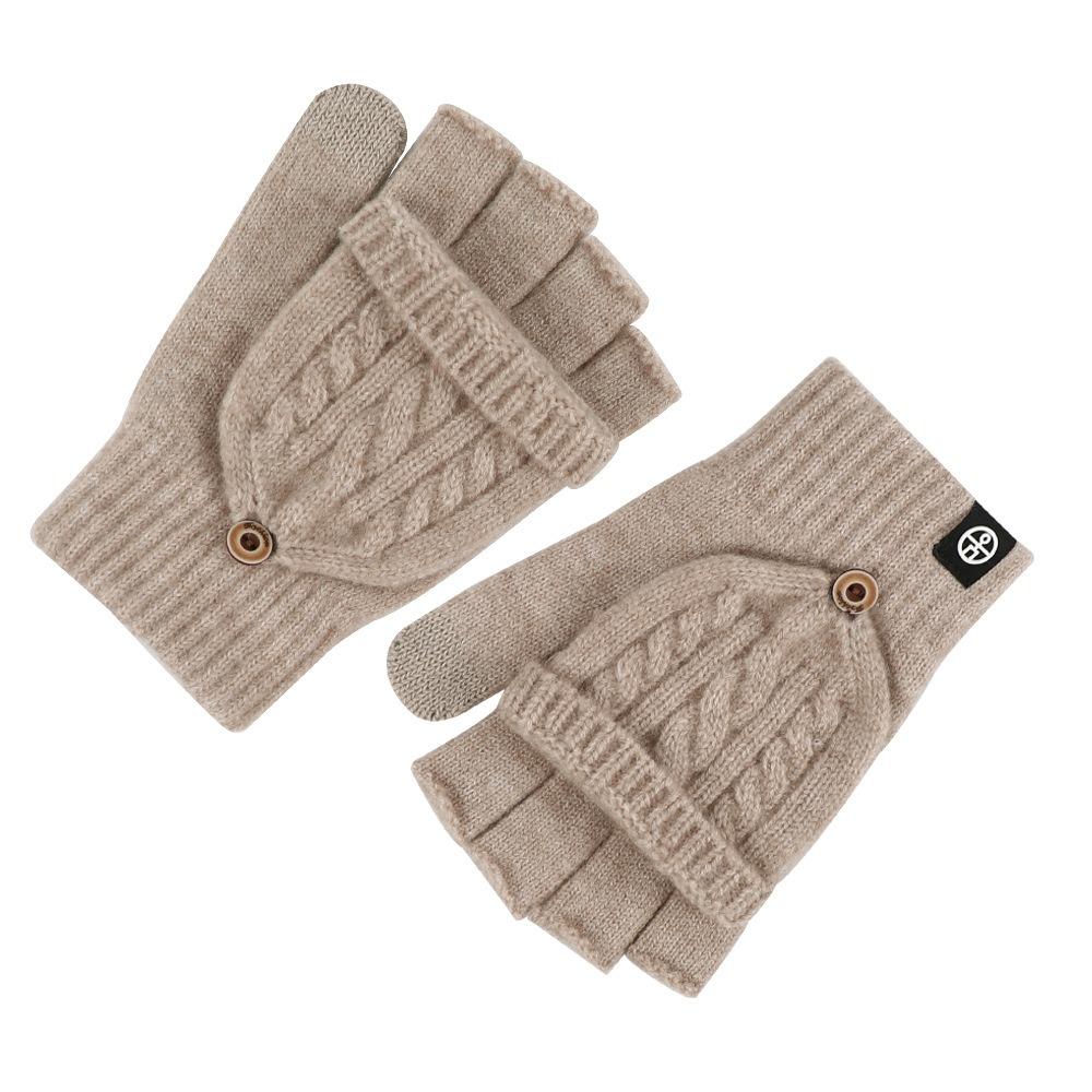 Winter Warme Fingerlose Klapphandschuhe Wolle Gestrickt Touchscreen-Handschuhe Für Männer Frauen Unisex