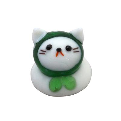 Four Cart Cute Handmade Glass Craft Dorobou Cat