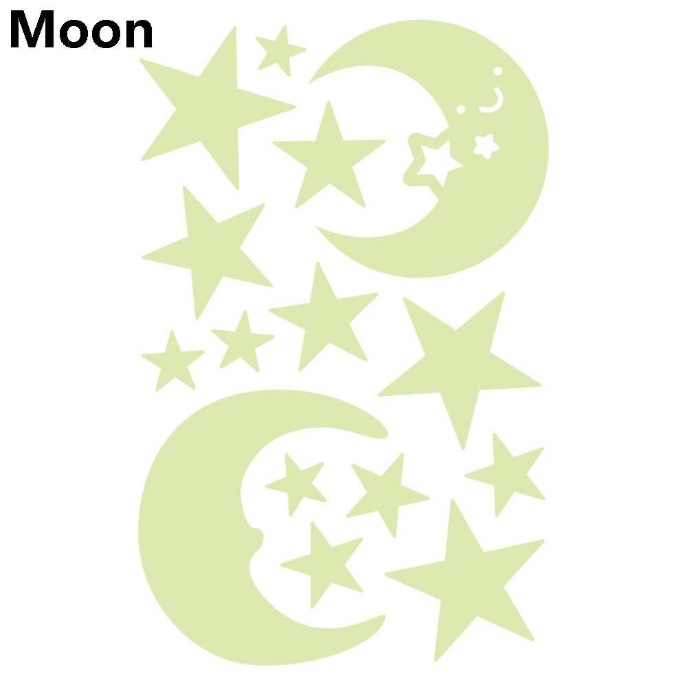 202Pcs Fluorescent Wall Sticker Glow In Dark Decal Stickers Stars Dots Bubble 3D Bedroom Ornament  Luminous DIY Kids Room Decor