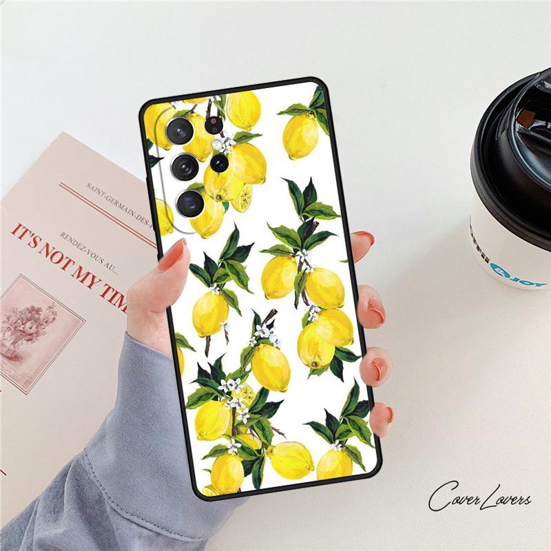 Tropical Summer Fruit Lemon phone case For Samsung Galaxy S24 S25 S23 S22 Ultra Note 10 20 Plus S20 S21 FE Cover