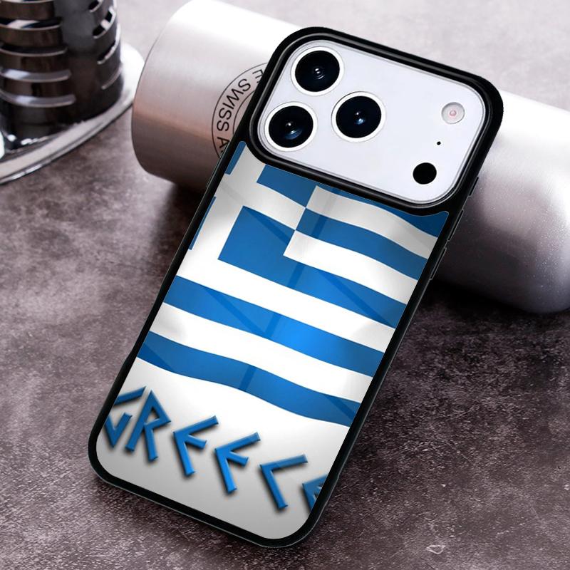 Greek Greece Flag Phone Case for iPhone 17 16 15 Pro Max Air 14 13 12 11 Plus Shockproof Cover