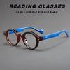 High-end new retro old-fashioned glasses round frame reading glasses anti-blue light Japanese smart zoom for both long and near