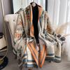 Elegant Flowers Jacquard Pashmina Imitation Cashmere Scarf Winter Thick Warmth Two-Sided Shawl Coldproof Windproof Blanket Scarf